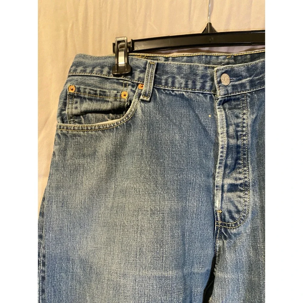 Vintage Y2K Levis 501 Mens Jeans 38x32 (36x30) Medium Wash Straight Button Fly